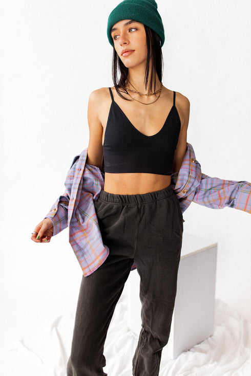 Call Me Ribbed Brami// Black